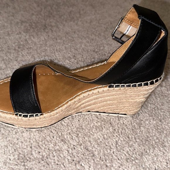 Sun Stone Sammi Two-Piece Wedge Sandals Black 6M - Picture 5 of 5